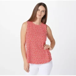 Printed Jersey Round-Neck Swing Tank - a world of fashionable women's clothing, including a wide selection of dresses and trendy accessories.< Hat