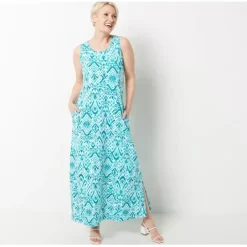 Printed Textured Knit Regular Maxi Dress - a world of fashionable women's clothing, including a wide selection of dresses and trendy accessories.< Dresses
