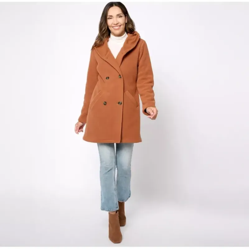 Regular Fleece Sherpa Hooded Double Breasted Coat - a world of fashionable women's clothing, including a wide selection of dresses and trendy accessories.> Discount