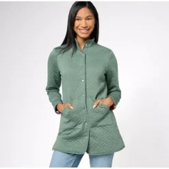 Sport Savvy Regular Quilted Knit Car Coat w/ Printed Lining - a world of fashionable women's clothing, including a wide selection of dresses and trendy accessories.> Flash Sale