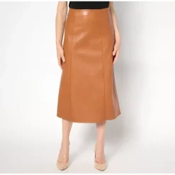 Studio Park x Ali Carr Petite Faux Leather Midi Skirt - a world of fashionable women's clothing, including a wide selection of dresses and trendy accessories.> New