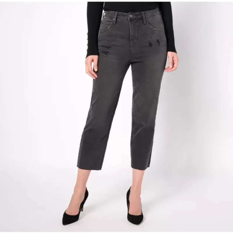Studio Park x Amy Stran Petite Distressed Hem Black Jean - a world of fashionable women's clothing, including a wide selection of dresses and trendy accessories.> Flash Sale