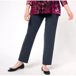 Susan Graver Modern Essentials Reg Liquid Knit Ava Slim Ankle Pant - a world of fashionable women's clothing, including a wide selection of dresses and trendy accessories.< Fashion