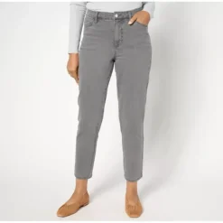 Susan Graver Petite Ankle Length Tapered Jean - Black or Grey - a world of fashionable women's clothing, including a wide selection of dresses and trendy accessories.> Flash Sale