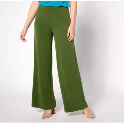 Susan Graver Petite Liquid Knit Wide-Leg Pants - a world of fashionable women's clothing, including a wide selection of dresses and trendy accessories.< Fashion