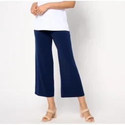 Susan Graver Petite Modern Essentials Wide Leg Crop Pants - a world of fashionable women's clothing, including a wide selection of dresses and trendy accessories.< Fashion