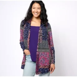 Susan Graver Petite Printed Liquid Knit Cardigan Solid Tank Set - a world of fashionable women's clothing, including a wide selection of dresses and trendy accessories.> Best