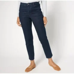 Susan Graver Regular Ankle Length Tapered Jean- Indigo - a world of fashionable women's clothing, including a wide selection of dresses and trendy accessories.> Flash Sale