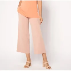 Susan Graver Regular Modern Essential Wide-Leg Liquid Knit Crop Pants - a world of fashionable women's clothing, including a wide selection of dresses and trendy accessories.< Fashion