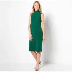Susan Graver Regular Modern Essentials Liquid Knit Mock Neck Dress - a world of fashionable women's clothing, including a wide selection of dresses and trendy accessories.< Dresses
