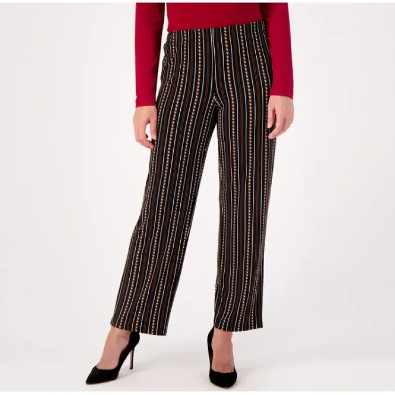 Susan Graver Regular Printed Liquid Knit Pull On Wide Leg Pants - a world of fashionable women's clothing, including a wide selection of dresses and trendy accessories.< Fashion
