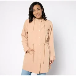 Susan Graver Regular Water Resistant Anorak Jacket with Hood - a world of fashionable women's clothing, including a wide selection of dresses and trendy accessories.> Sale