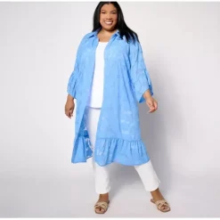 Susan Graver Soleil Petite Burnout Floral Button-Front Cover-Up - a world of fashionable women's clothing, including a wide selection of dresses and trendy accessories.< Dresses