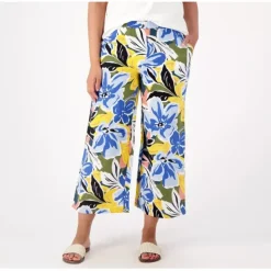 Susan Graver Soleil Petite Gauze Wide Leg Crop Beach Pant - a world of fashionable women's clothing, including a wide selection of dresses and trendy accessories.< Fashion