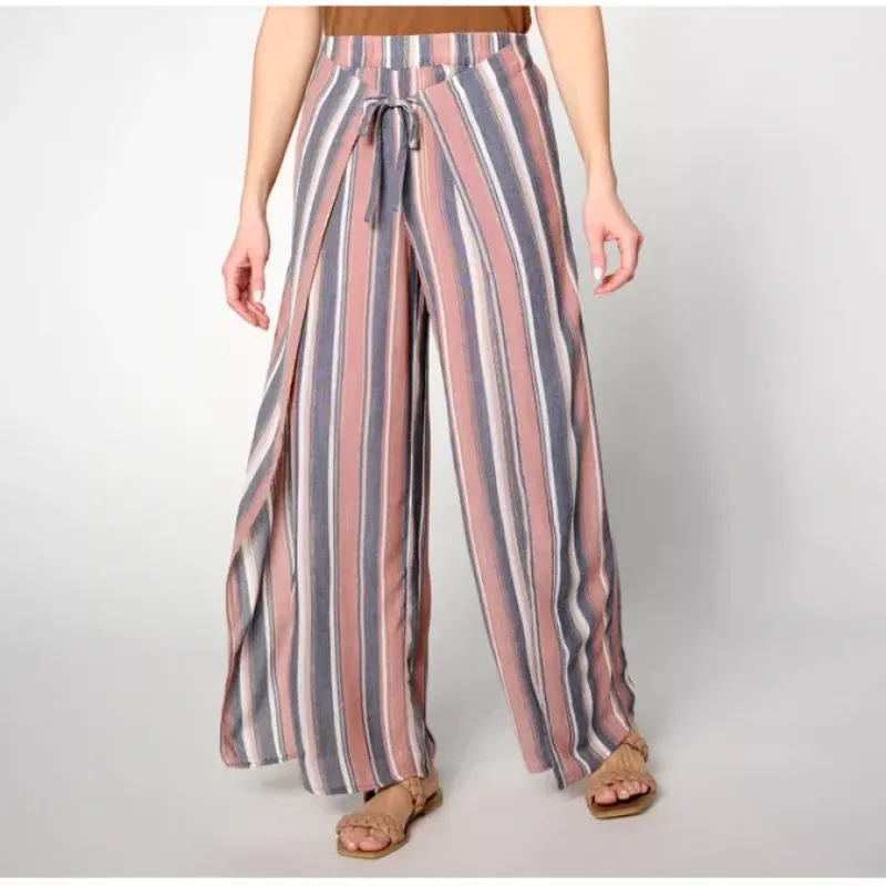 Susan Graver Soleil Regular Novelty Woven Tie Waist Pant - a world of fashionable women's clothing, including a wide selection of dresses and trendy accessories.< Dresses
