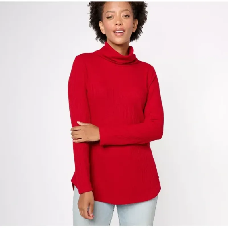 Susan Graver Weekend Essentials Petite Waffle Knit Tunic - a world of fashionable women's clothing, including a wide selection of dresses and trendy accessories.< Shop All