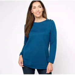 Susan Graver Weekend Jacquard Knit Long Sleeve Tunic - a world of fashionable women's clothing, including a wide selection of dresses and trendy accessories.< Shop All