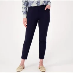 Susan Graver Weekend Petite Premium Stretch Slim Leg Pants - a world of fashionable women's clothing, including a wide selection of dresses and trendy accessories.< Fashion