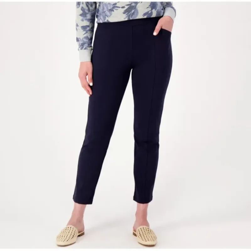 Susan Graver Weekend Petite Premium Stretch Slim Leg Pants - a world of fashionable women's clothing, including a wide selection of dresses and trendy accessories.< Fashion