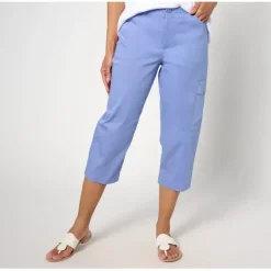 Susan Graver Weekend Petite Stretch Cotton Sateen Capri Pants - a world of fashionable women's clothing, including a wide selection of dresses and trendy accessories.< Shop All
