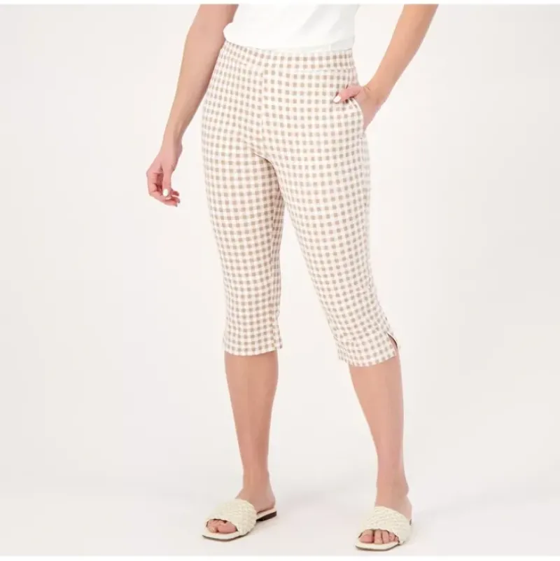 Susan Graver Weekend Petite Printed Premium Stretch Pedal Pushers - a world of fashionable women's clothing, including a wide selection of dresses and trendy accessories.> Fashion