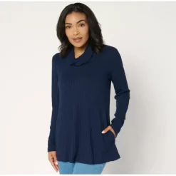 Susan Graver Weekend Petite Sweater Rib Knit Long Sleeve Tunic - a world of fashionable women's clothing, including a wide selection of dresses and trendy accessories.< Shop All