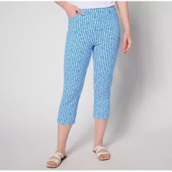 Susan Graver Weekend Petite Printed Premium Stretch Ava Capri - a world of fashionable women's clothing, including a wide selection of dresses and trendy accessories.< Shop All