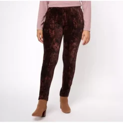 Susan Graver Weekend Petite Printed Knit Corduroy Slim Ankle Pant - a world of fashionable women's clothing, including a wide selection of dresses and trendy accessories.< Shop All