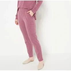 Susan Graver Weekend Petite Brushed Back Knit Utility Pants - a world of fashionable women's clothing, including a wide selection of dresses and trendy accessories.< Shop All