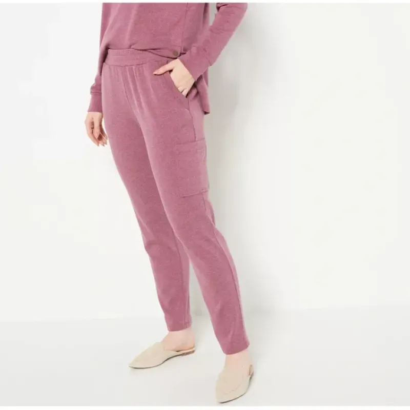 Susan Graver Weekend Petite Brushed Back Knit Utility Pants - a world of fashionable women's clothing, including a wide selection of dresses and trendy accessories.< Shop All