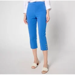 Susan Graver Weekend Petite Premium Stretch Slim Leg Capri Pant - a world of fashionable women's clothing, including a wide selection of dresses and trendy accessories.< Shop All