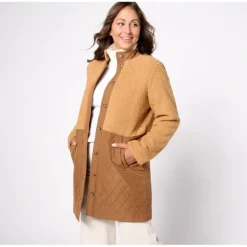Susan Graver Weekend Polar Fleece Mixed Media Coat - a world of fashionable women's clothing, including a wide selection of dresses and trendy accessories.> Store