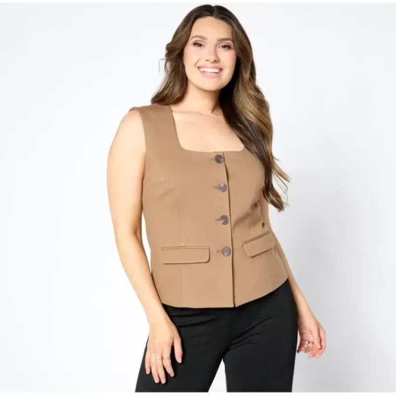 Tailored by Susan Graver Smart Ponte 350 Vest - a world of fashionable women's clothing, including a wide selection of dresses and trendy accessories.< Fashion