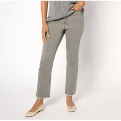 Tall Grey Easy Stretch Straight Leg Ankle Pant - a world of fashionable women's clothing, including a wide selection of dresses and trendy accessories.< Fashion