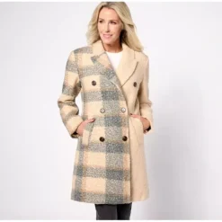 Thread Collective Plaid Blocked Faux Wool Peacoat - a world of fashionable women's clothing, including a wide selection of dresses and trendy accessories.> Online