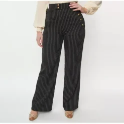 Unique Vintage Black White Pinstripe Sailor Pants - a world of fashionable women's clothing, including a wide selection of dresses and trendy accessories.< Fashion
