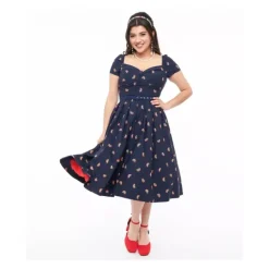 Unique Vintage Rainbow Stamp Midge Swing Dress - a world of fashionable women's clothing, including a wide selection of dresses and trendy accessories.< Dresses