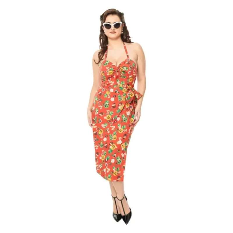 Unique Vintage Rust June-O-Ween Sarong Dress - a world of fashionable women's clothing, including a wide selection of dresses and trendy accessories.< Dresses