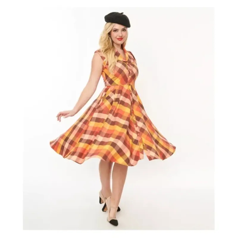 Unique Vintage 1950s Madras Plaid Shirt Dress - a world of fashionable women's clothing, including a wide selection of dresses and trendy accessories.< Dresses