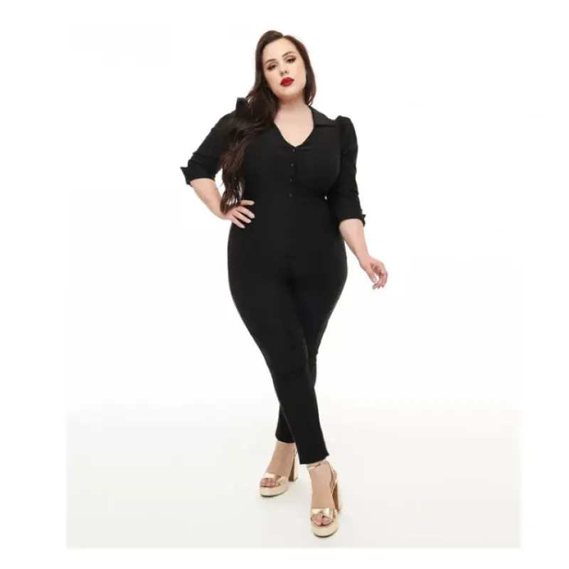 Unique Vintage V-Neck Puff Sleeve Jumpsuit - a world of fashionable women's clothing, including a wide selection of dresses and trendy accessories.< Dresses