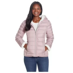 Weatherproof Sherpa Lined Channel Quilt Pufferacket - a world of fashionable women's clothing, including a wide selection of dresses and trendy accessories.> Cheap