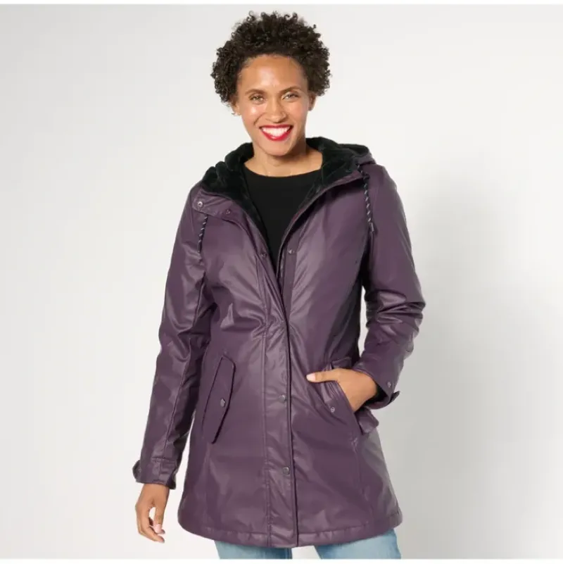 Weatherproof Water Resistant Rain Coat with Drawcord Hood - a world of fashionable women's clothing, including a wide selection of dresses and trendy accessories.> Best Sale