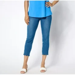 Women With Control Prime Stretch Tall Denim Scalloped Pants - a world of fashionable women's clothing, including a wide selection of dresses and trendy accessories.< Shop All