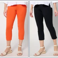 Women With Control Tall Set of 2 Slim Leg Knit Crop Pants - a world of fashionable women's clothing, including a wide selection of dresses and trendy accessories.< Shop All