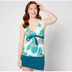 x Swimsuits For All Halter Tankini Front Slit Skort - a world of fashionable women's clothing, including a wide selection of dresses and trendy accessories.< Shop All