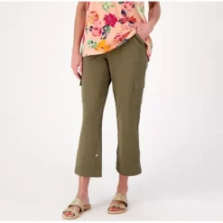 zuda Knit Twill Cropped Cargo Pant - a world of fashionable women's clothing, including a wide selection of dresses and trendy accessories.< Shop All