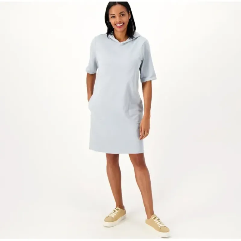 zuda Twill French Terry Dress with Hood - a world of fashionable women's clothing, including a wide selection of dresses and trendy accessories.< Dresses