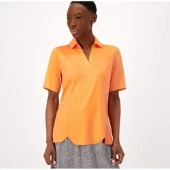 zuda Z-Cool Polo Top with Seaming Details - a world of fashionable women's clothing, including a wide selection of dresses and trendy accessories.> Best Sale