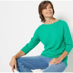 Boatneck 3/4-Sleeve Pull-Over Sweater - a world of fashionable women's clothing, including a wide selection of dresses and trendy accessories.> Cheap