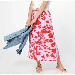 Candace Cameron Bure Petite Printed Woven Pull-On Midi Skirt - a world of fashionable women's clothing, including a wide selection of dresses and trendy accessories.> Cheap